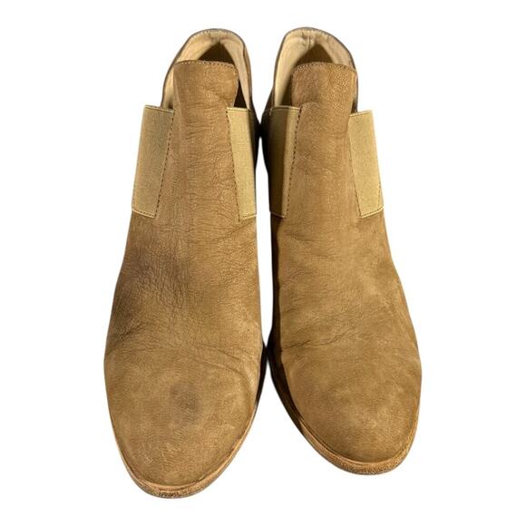 Eileen Fisher Leather Ankle Booties Women’s 9.5 Brown Suede Block Heel Slip-On - Picture 3 of 8